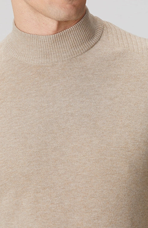MEN'S Beige Half Turtleneck Sweater