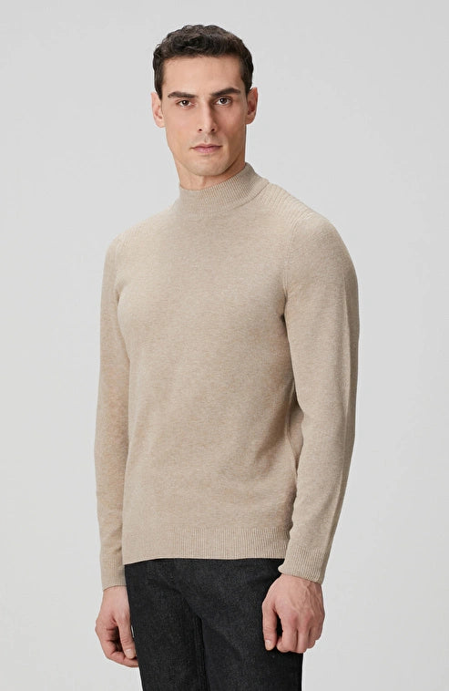 MEN'S Beige Half Turtleneck Sweater