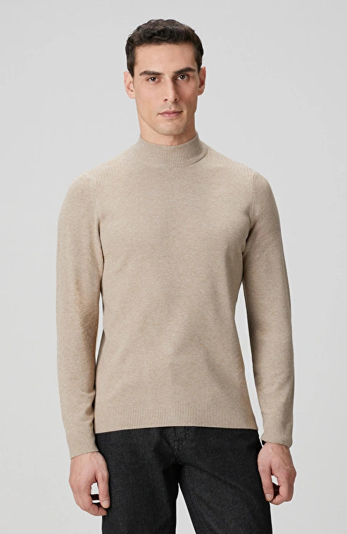 MEN'S Beige Half Turtleneck Sweater