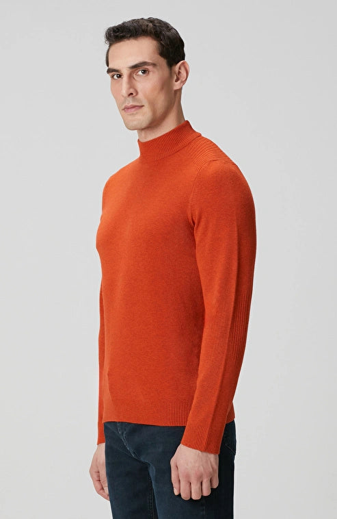 MEN'S Caramel Half Turtleneck Sweater