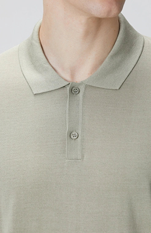 MEN'S Khaki Silk Blend Knit Sweater