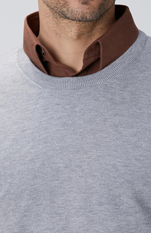 MEN'S Gray Melange Knitwear Sweater