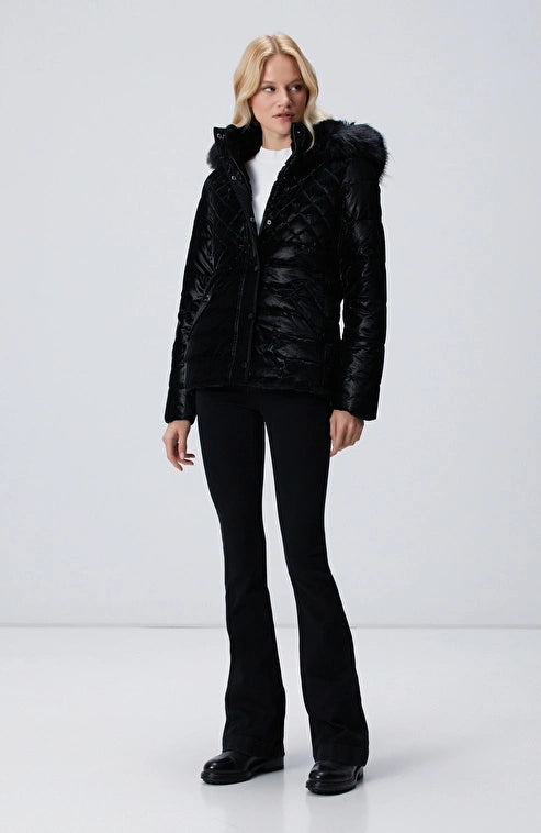 WOMEN'S Black Reversible Hooded Jacket