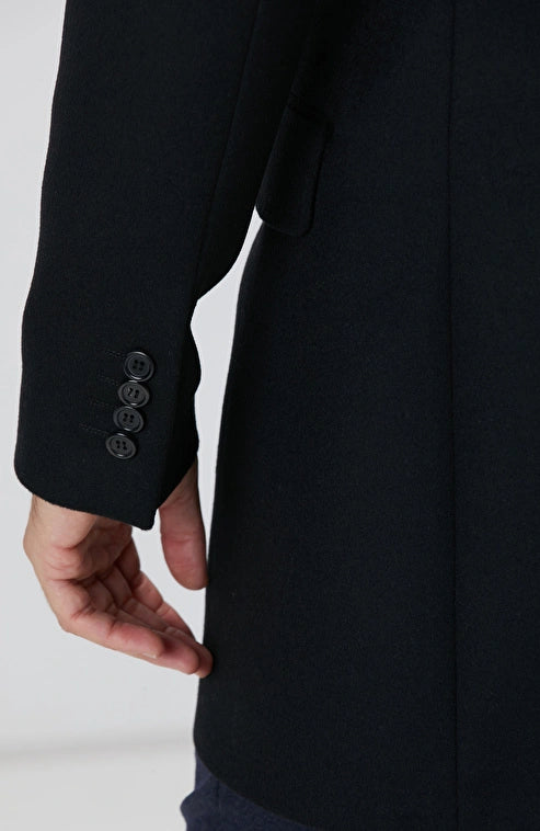 MEN'S Black Cashmere Blend Coat
