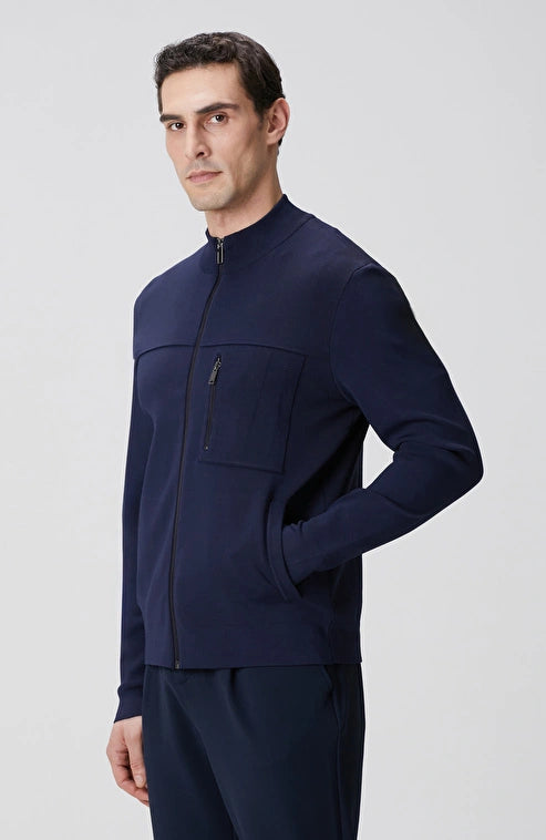 MEN'S Navy Blue Knitted Jacket