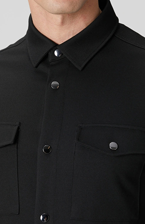 MEN'S Black Diagonal Outer Shirt