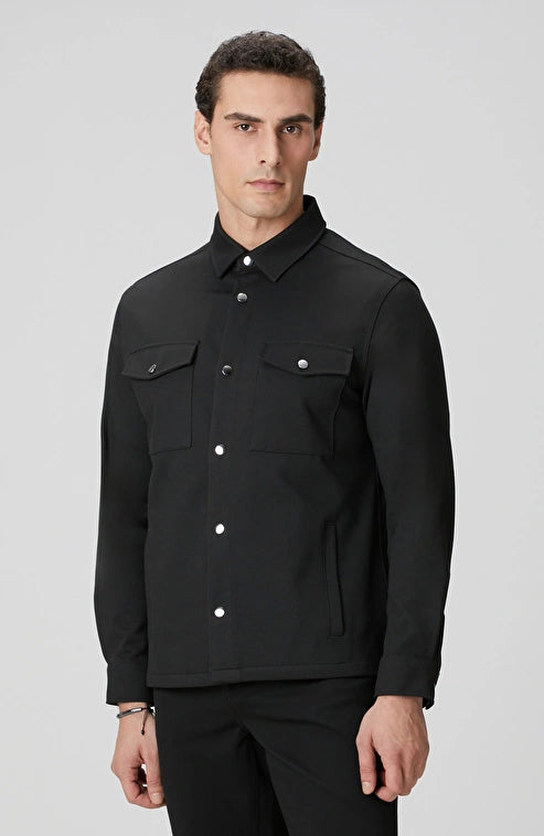 MEN'S Black Diagonal Outer Shirt