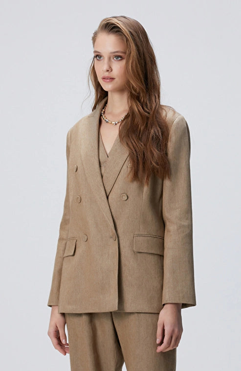 WOMEN'S Mink Melange Linen Blend Jacket