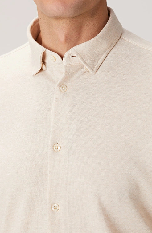 MEN'S Beige Wool Blend Knitted Shirt
