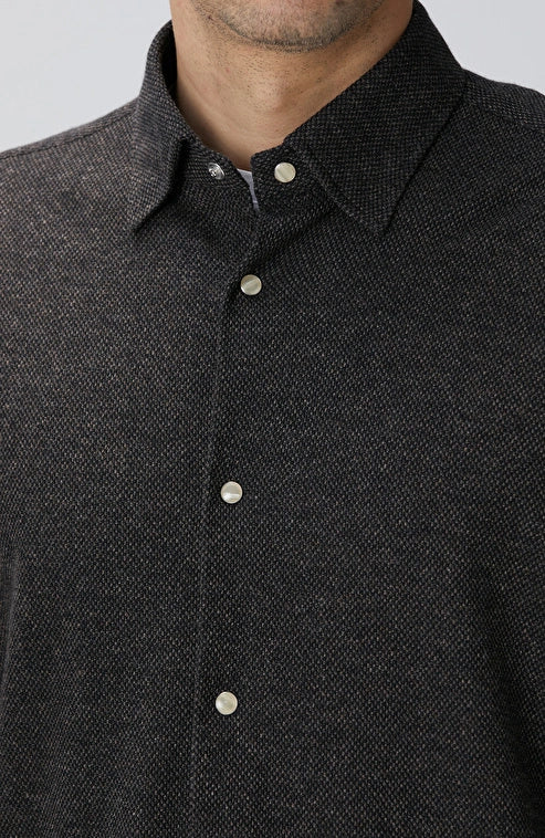 MEN'S Brown Wool Blend Knitted Shirt