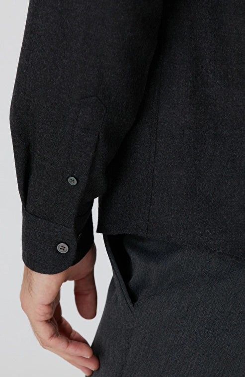 MEN'S Anthracite Diagonal Wool Blend Shirt