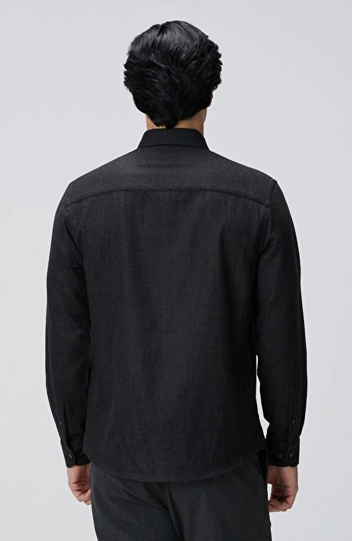MEN'S Anthracite Diagonal Wool Blend Shirt