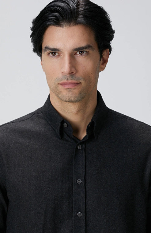 MEN'S Anthracite Diagonal Wool Blend Shirt