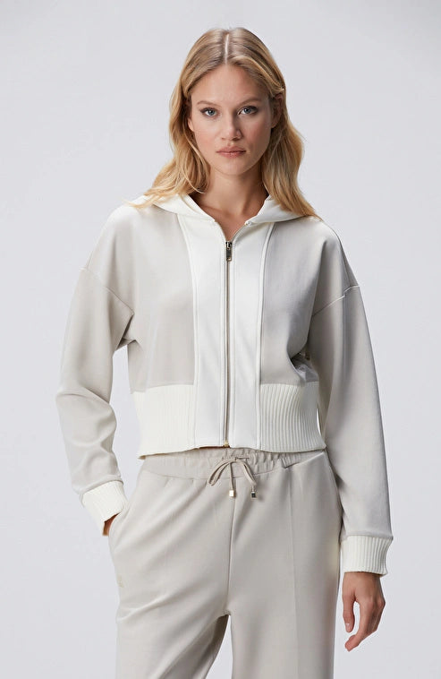 WOMEN'S Stone Hooded Crop Sweatshirt