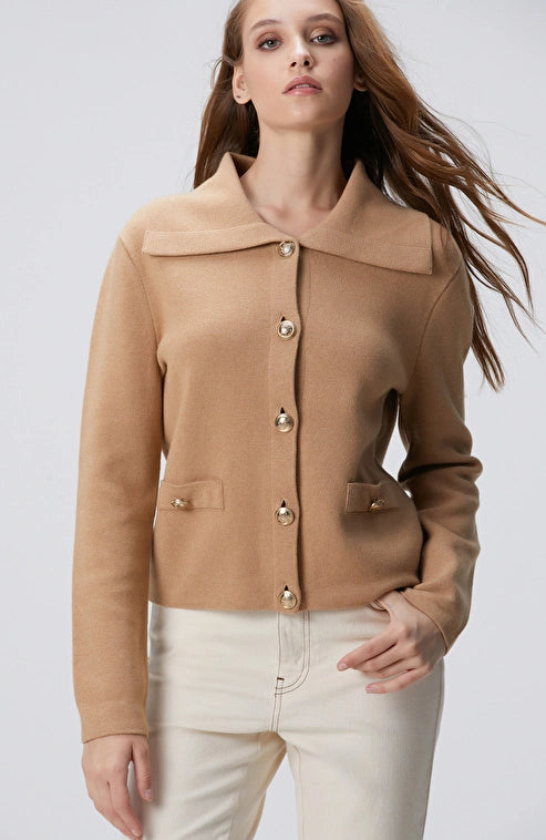 WOMEN'S Limited Camel Wool Blend Cardigan