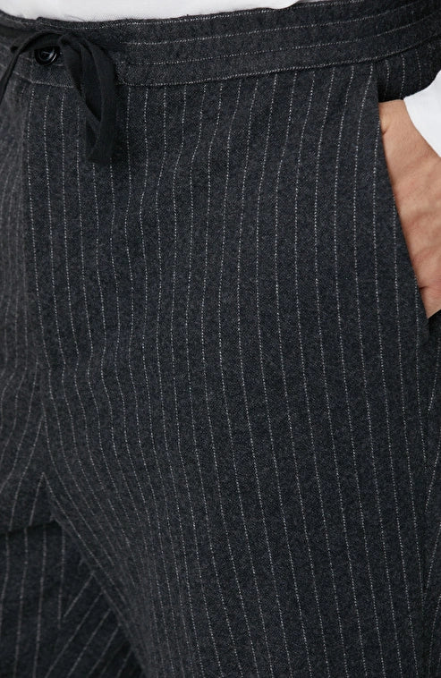 MEN'S Anthracite Striped Flannel Trousers