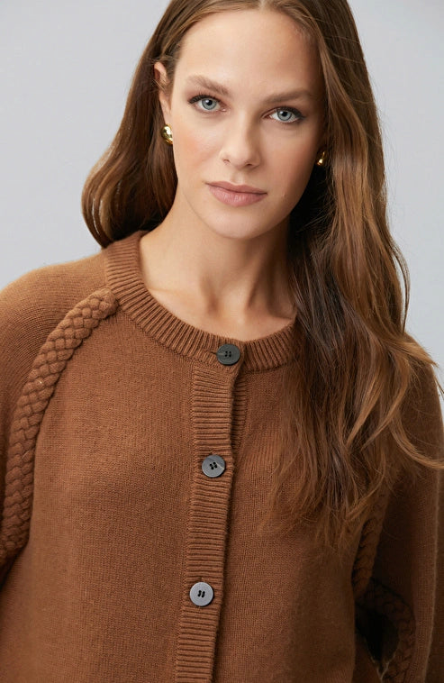 WOMEN'S WOOL BLEND CARDIGAN WITH FRINGE DETAILS