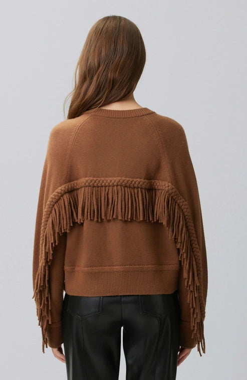 WOMEN'S WOOL BLEND CARDIGAN WITH FRINGE DETAILS