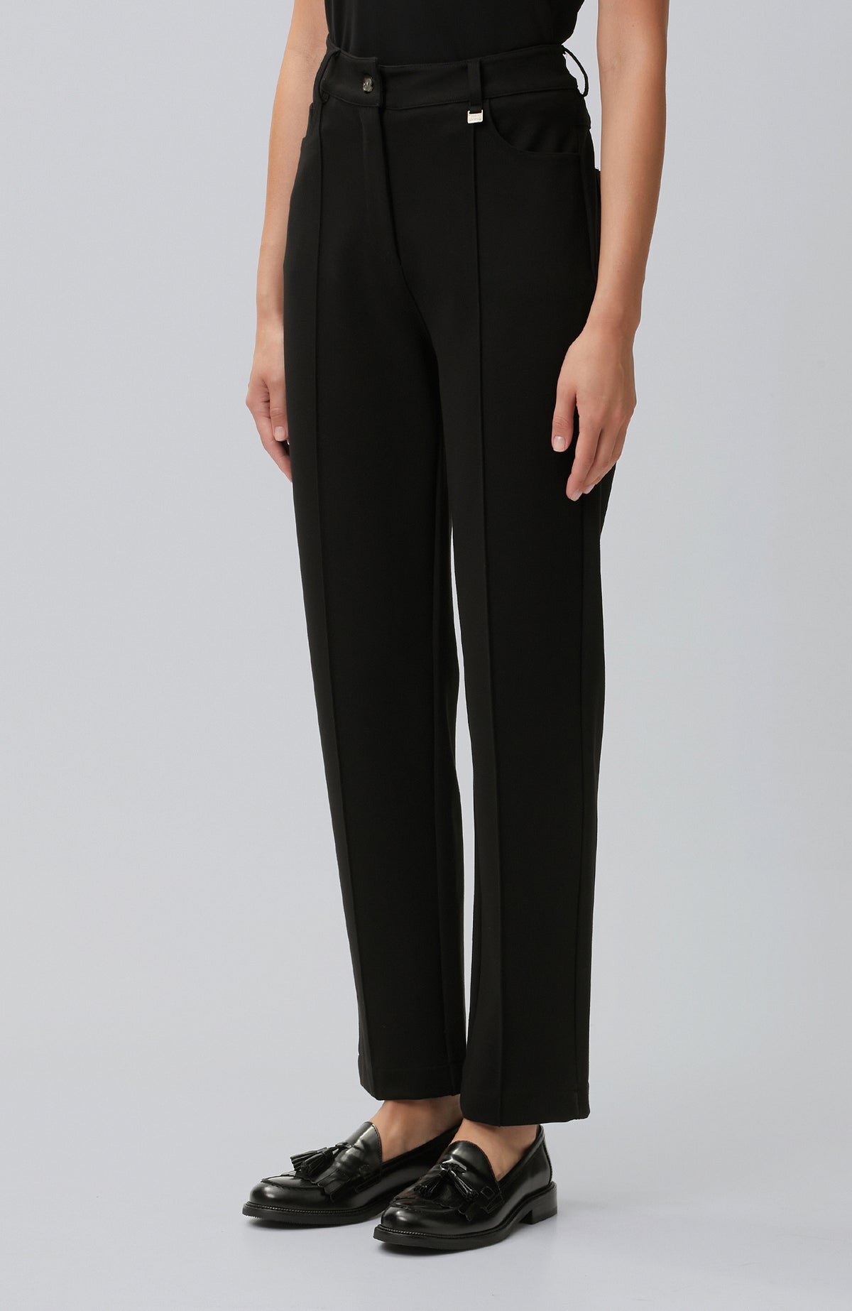 WOMEN'S Black Ribbed Detailed Tracksuit