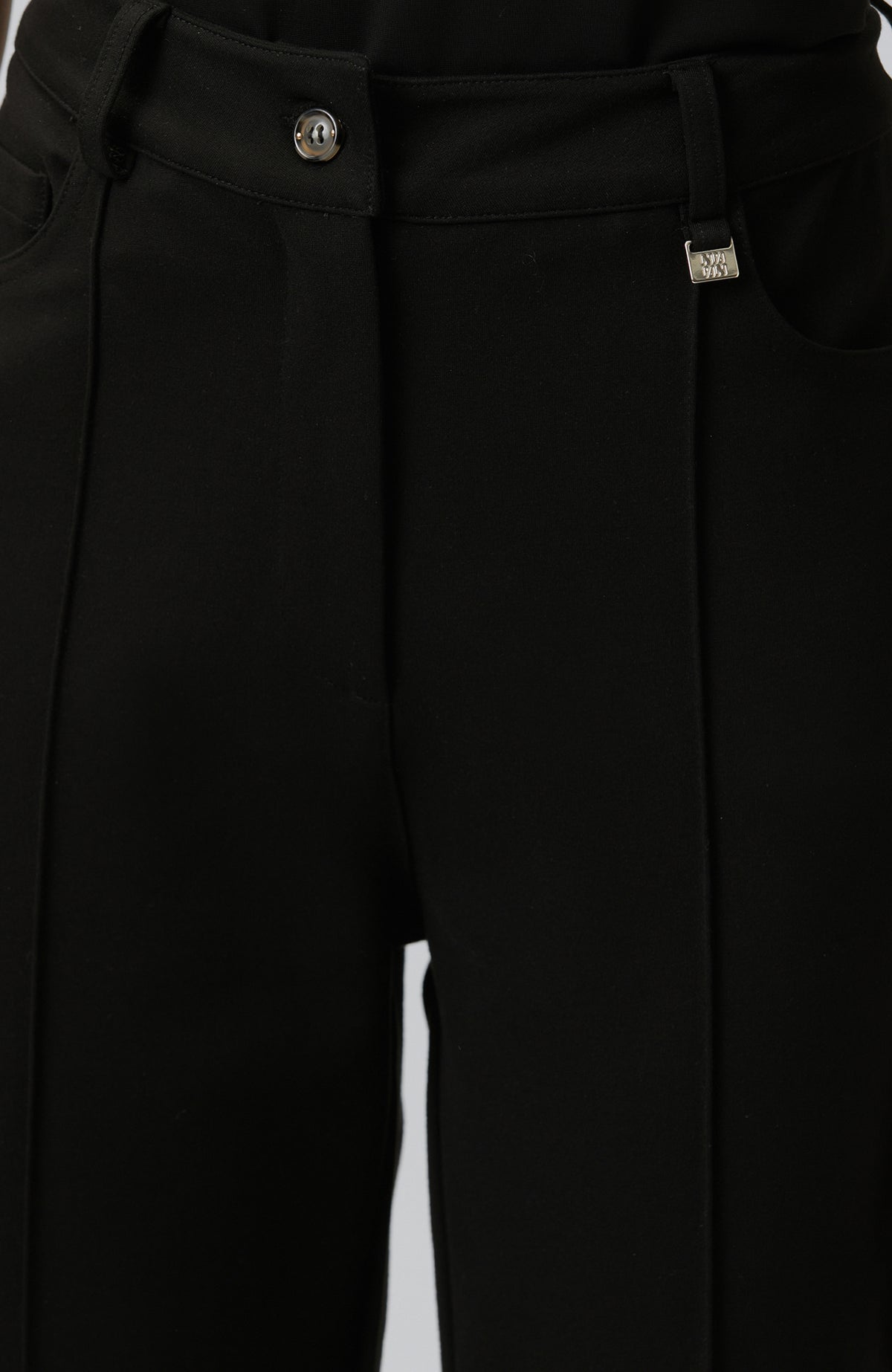 WOMEN'S Black Ribbed Detailed Tracksuit