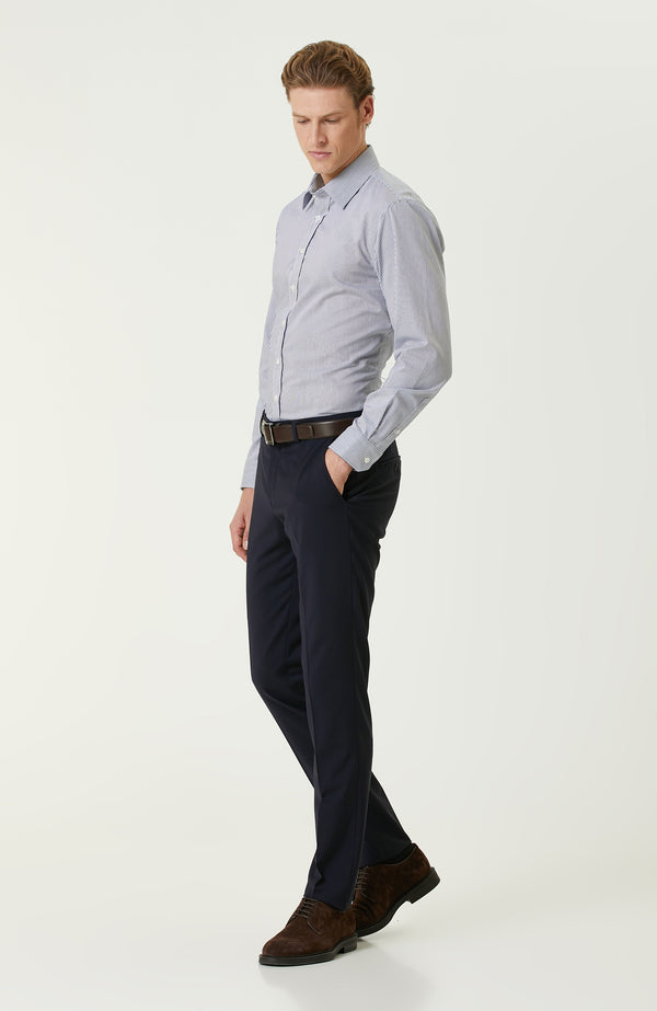 MEN'S Navy Blue Wool Classic Trousers