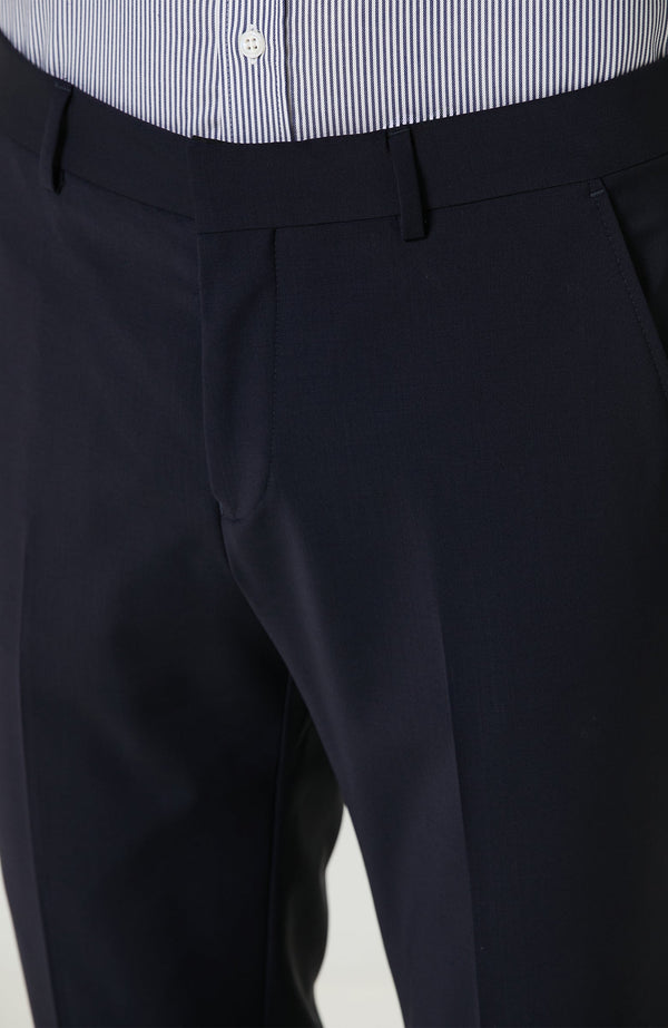 MEN'S Navy Blue Wool Classic Trousers