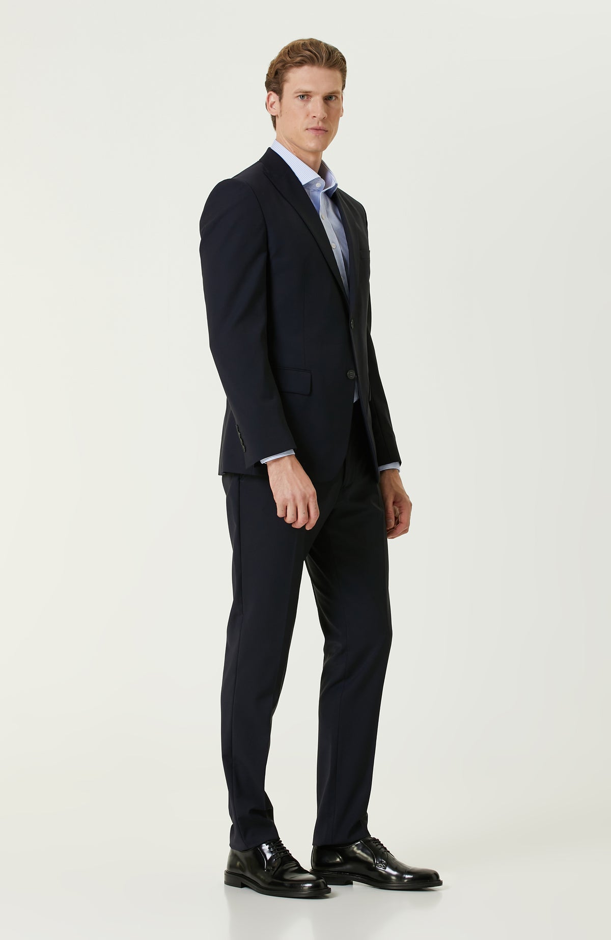 MEN'S Navy Blue Wool Classic Suit