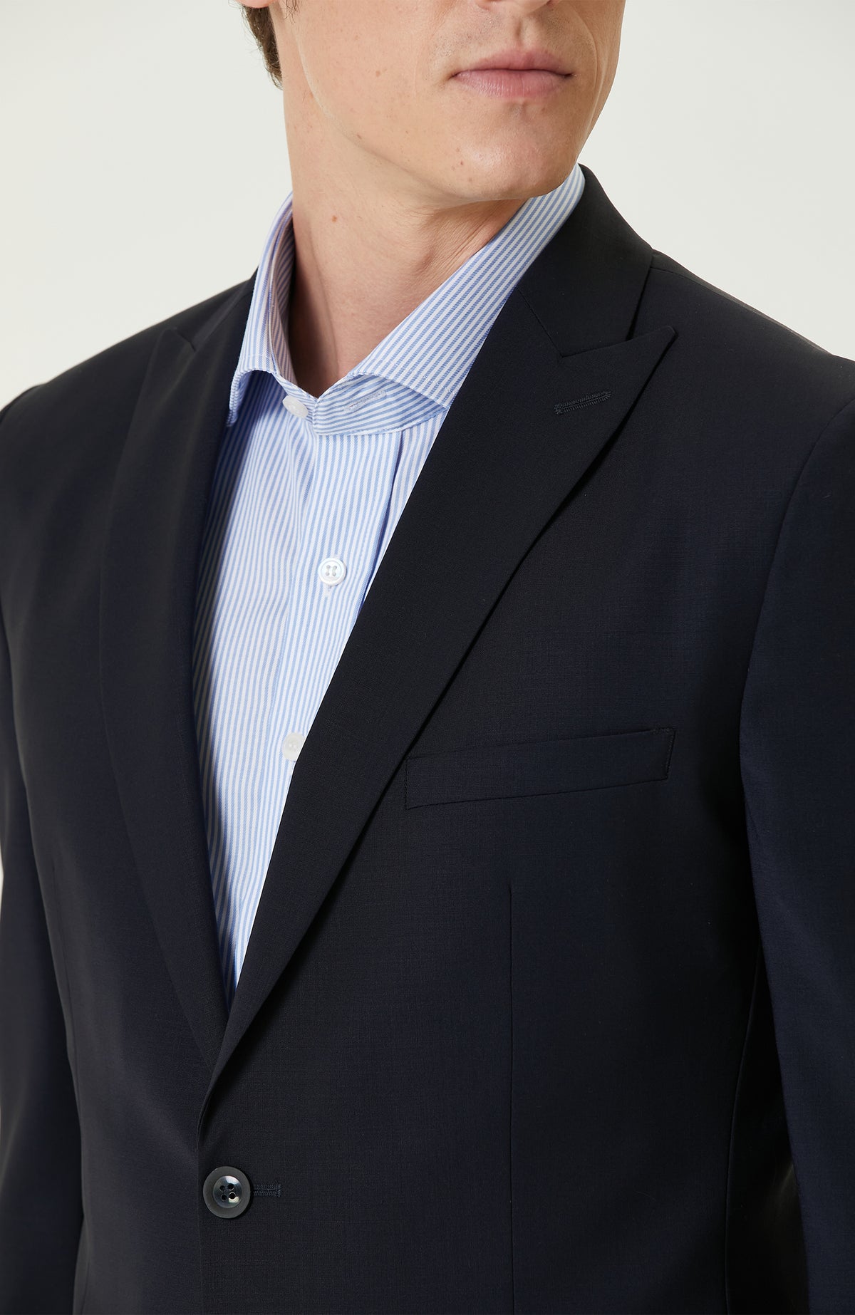 MEN'S Navy Blue Wool Classic Suit