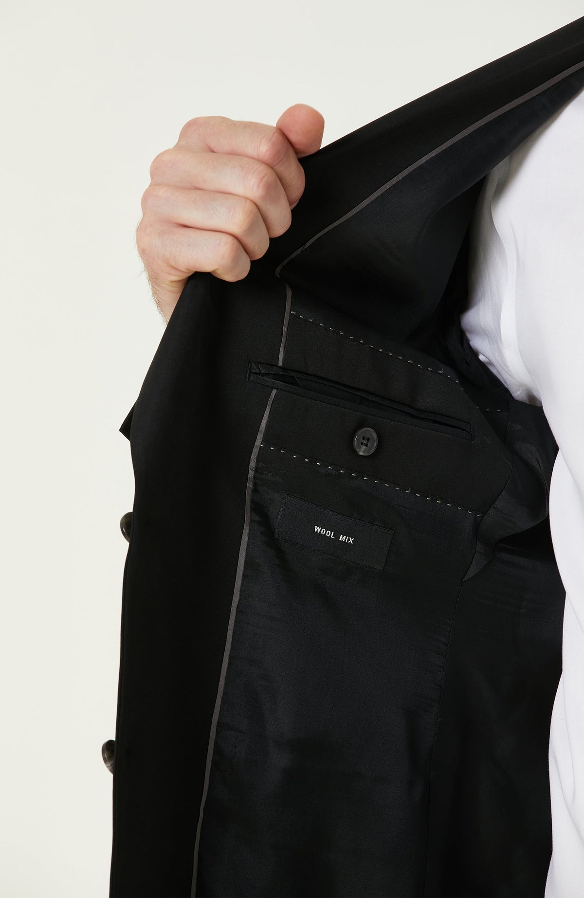 MEN'S Black Wool Classic Suit