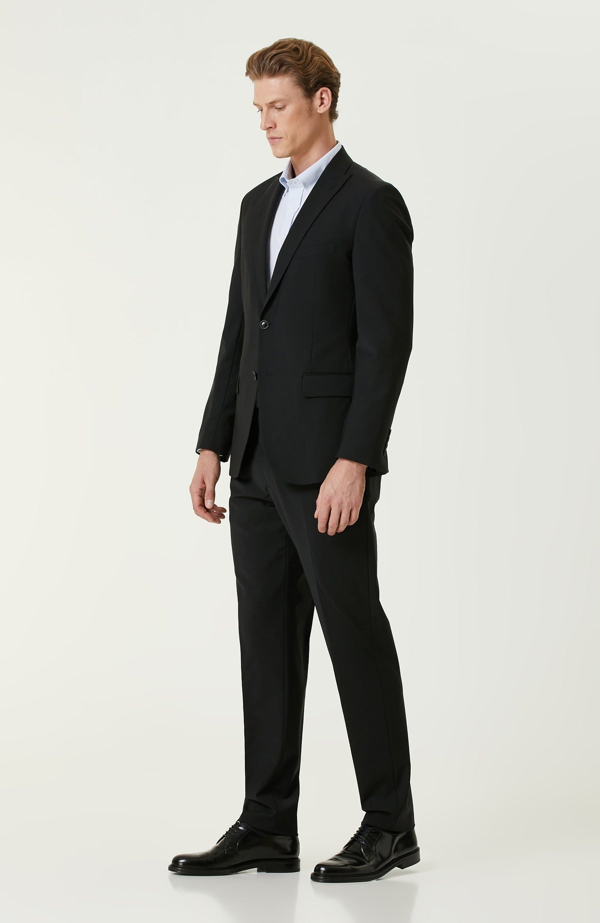 MEN'S Black Wool Classic Suit