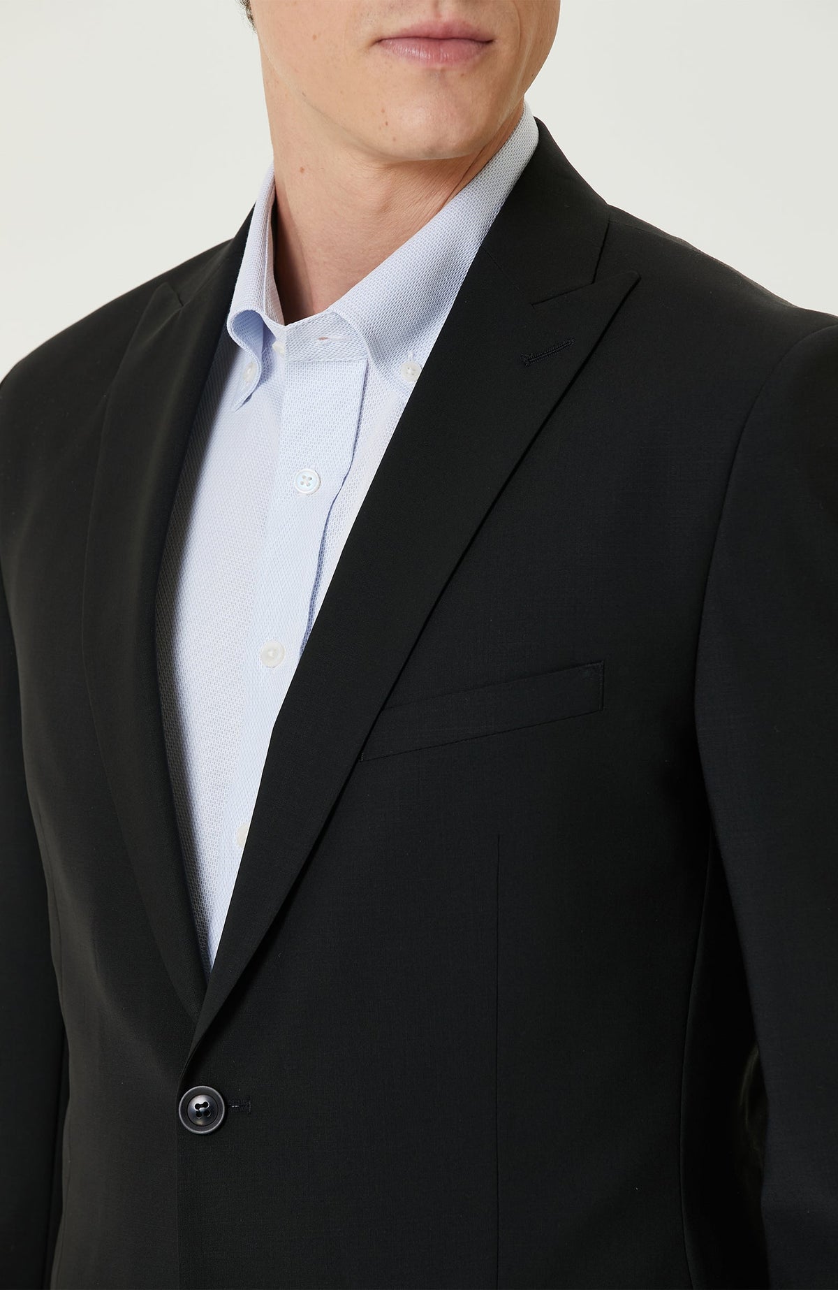 MEN'S Black Wool Classic Suit