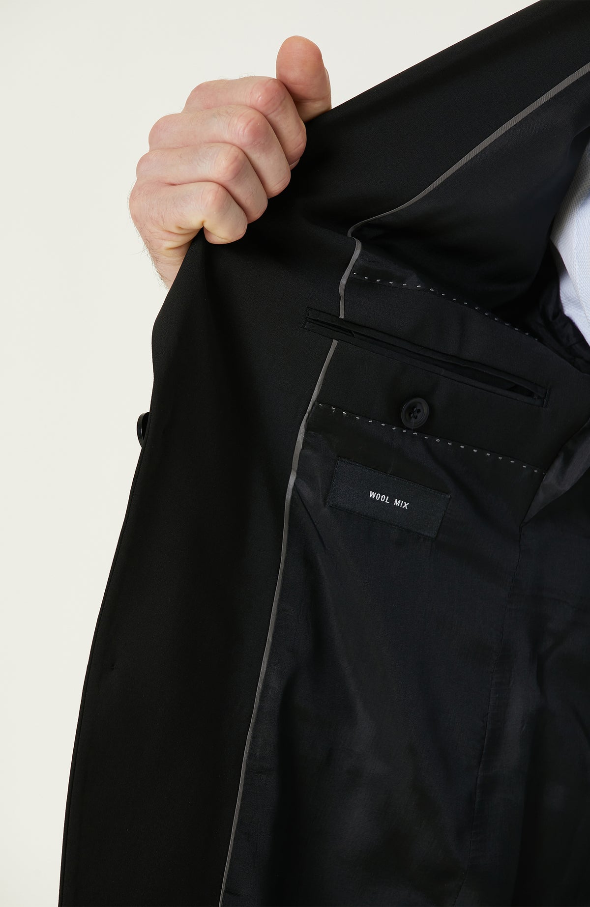 MEN'S Black Wool Classic Suit