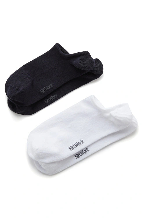 MEN'S Navy Blue and White 2-Pack Bamboo Socks