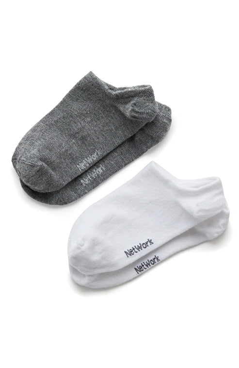 WOMEN'S Grey and White 2-Pack Bamboo Sock Set