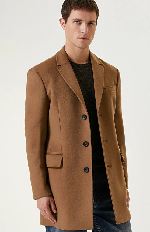 MEN'S Camel Cashmere Blend Coat