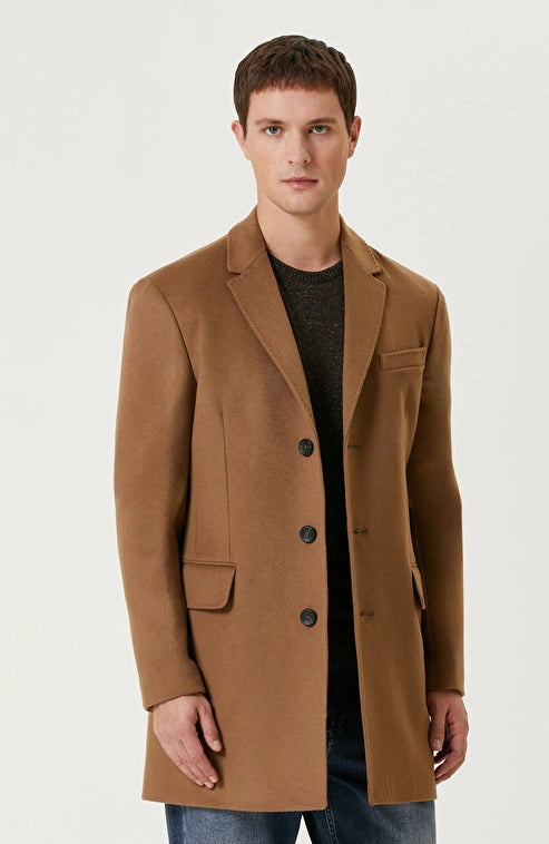 MEN'S Camel Cashmere Blend Coat