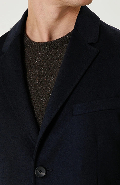 MEN'S Navy Cashmere Blend Coat
