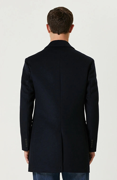 MEN'S Navy Cashmere Blend Coat