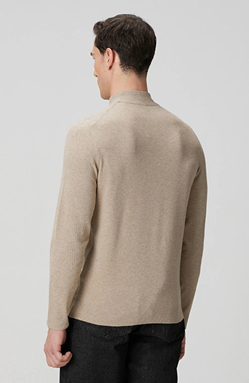 MEN'S Beige Half Turtleneck Sweater