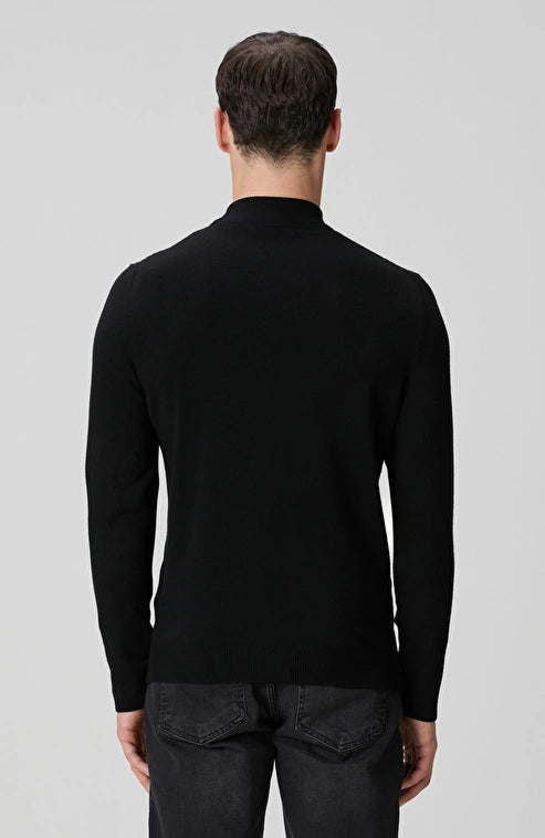 MEN'S Black Half Turtleneck Sweater
