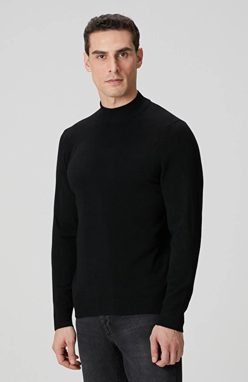 MEN'S Black Half Turtleneck Sweater