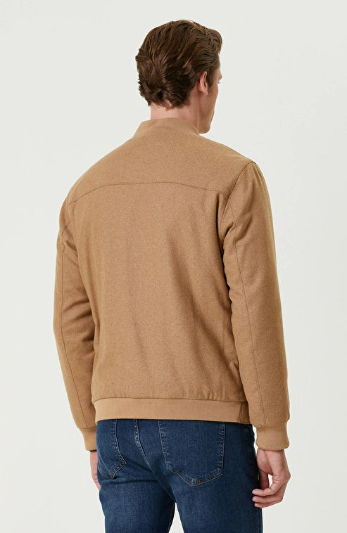 MEN'S Limited Camel Wool Blend Bomber Jacket