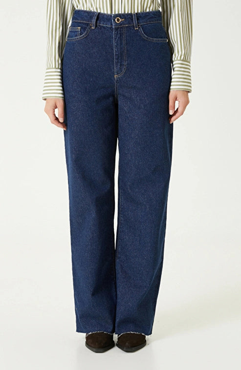 WOMEN'S Indigo Wide Leg Denim Trousers
