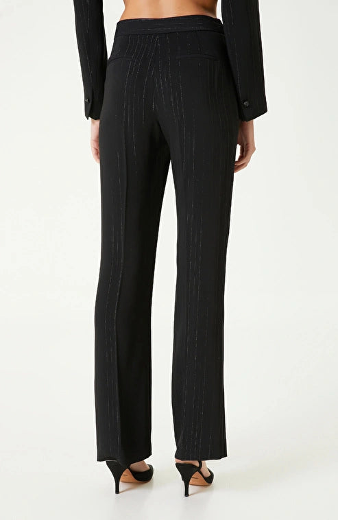 WOMEN'S Black Lurex Striped Pants