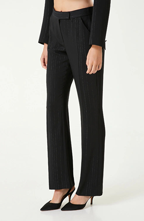 WOMEN'S Black Lurex Striped Pants
