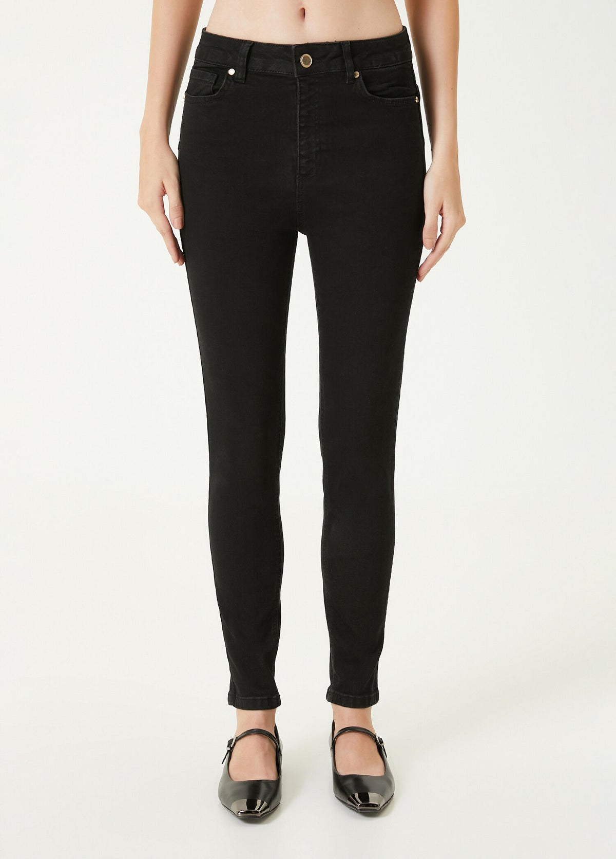 WOMEN'S BLACK DENIM TROUSERS