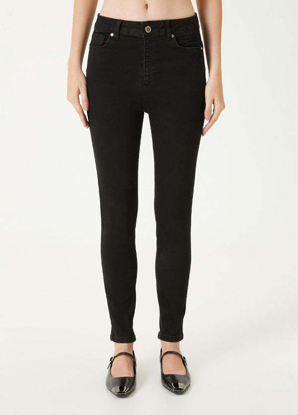 WOMEN'S BLACK DENIM TROUSERS