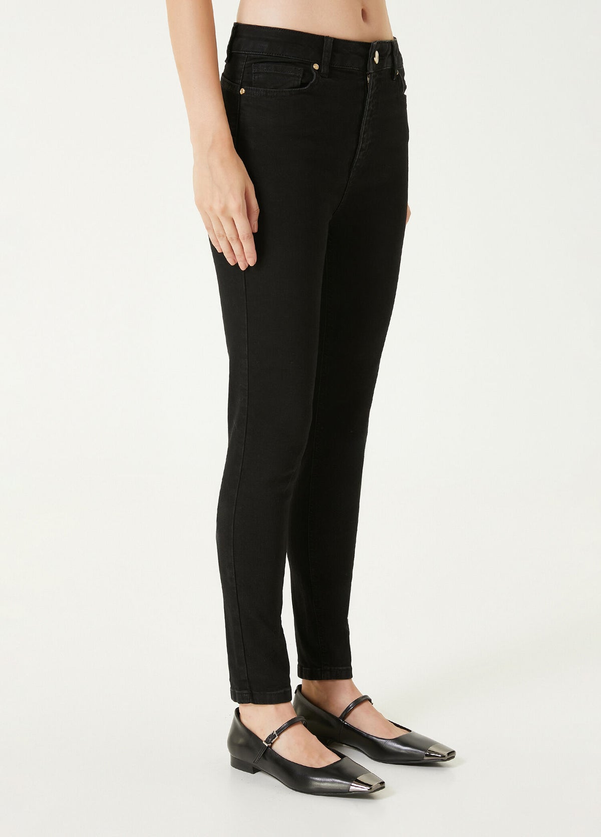 WOMEN'S BLACK DENIM TROUSERS
