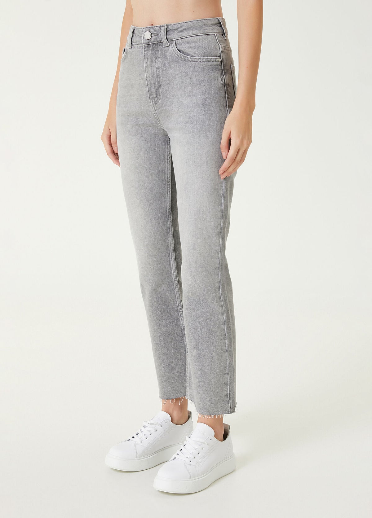 WOMEN'S GRAY DENIM TROUSERS