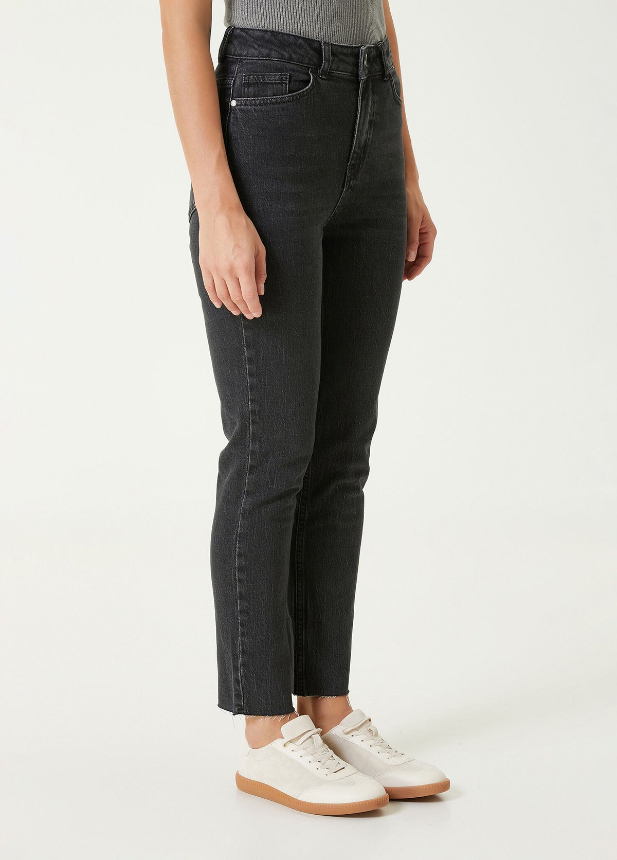 WOMEN'S ANTHRACITE DENIM TROUSERS